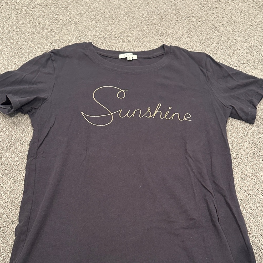 Z Supply Sunshine Tee in Dark Ash Grey and Gold